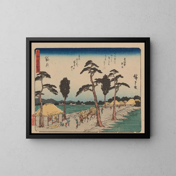 Tokaido gojusantsugi, planche 28 - Andō Hiroshige — gerahmtes Bild an der Wand