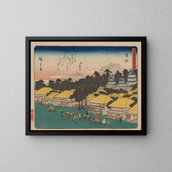 Tokaido gojusantsugi, planche 30 - Andō Hiroshige — gerahmtes Bild an der Wand