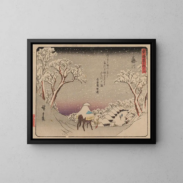 Tokaido gojusantsugi, planche 38 - Andō Hiroshige — gerahmtes Bild an der Wand