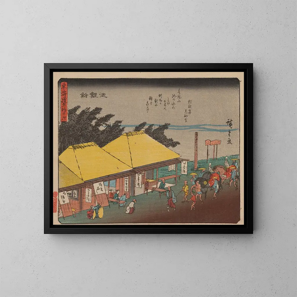 Tokaido gojusantsugi, planche 40 - Andō Hiroshige — gerahmtes Bild an der Wand