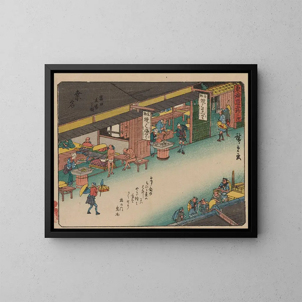Tokaido gojusantsugi, planche 43 - Andō Hiroshige — gerahmtes Bild an der Wand
