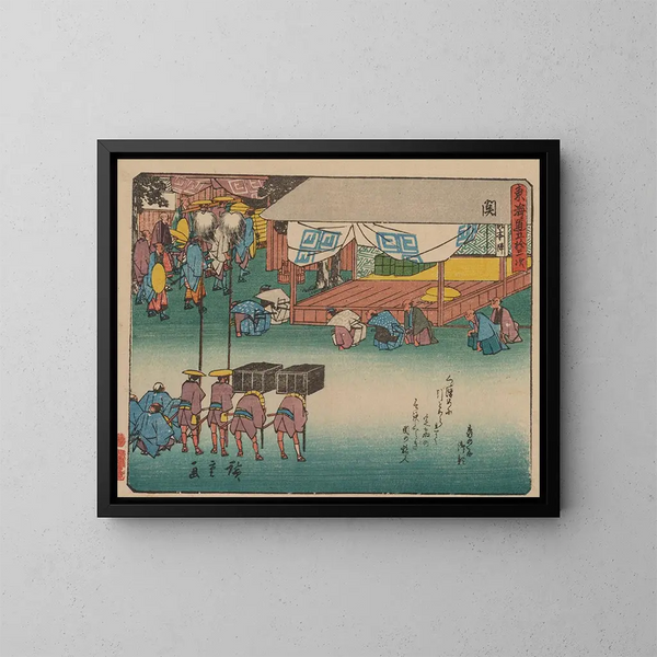 Tokaido gojusantsugi, planche 48 - Andō Hiroshige — gerahmtes Bild an der Wand