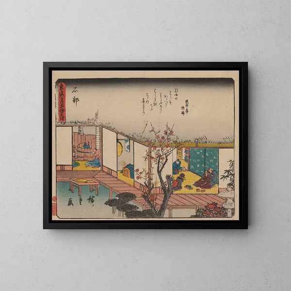 Tokaido gojusantsugi, planche 52 - Andō Hiroshige — gerahmtes Bild an der Wand