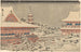 Zwei rote Pavillons im Schnee - Andō Hiroshige — Ansicht des Kunstwerks