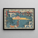 Frau und Schatzträger Kaoya und Schatzträger mit Schatztruhe - Andō Hiroshige — gerahmtes Bild an der Wand