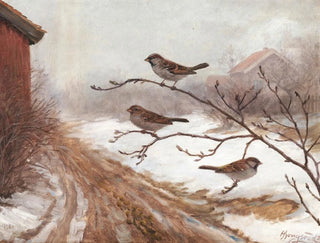 Anders Abrahamsen Kongsrud - A winter scene with birds.webp