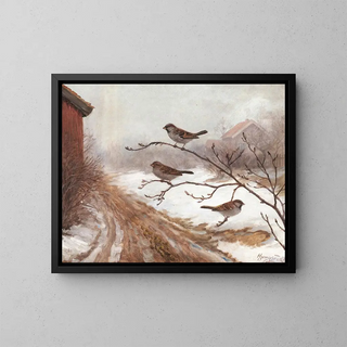 Anders Abrahamsen Kongsrud - A winter scene with birds.webp
