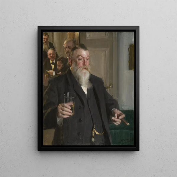 Ein Toast in der Gesellschaft Idun - Anders Zorn — gerahmtes Bild an der Wand