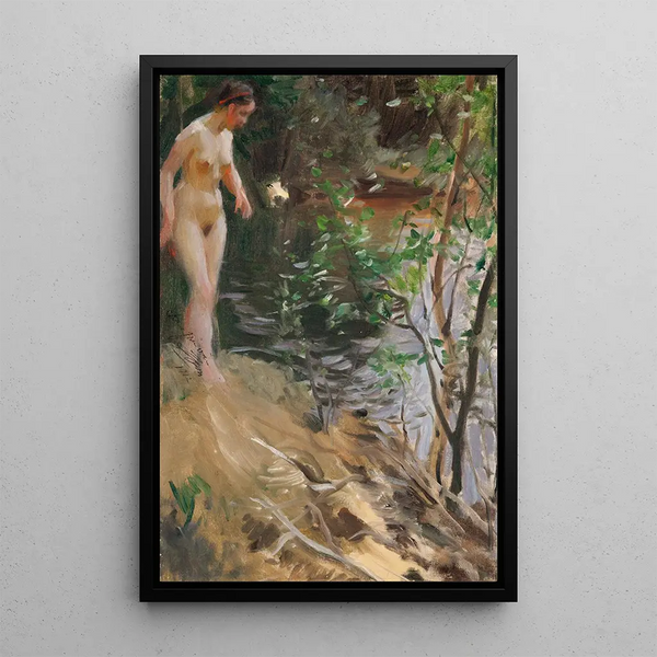 Reproduktion des Gemäldes Modell am Ufer - Anders Zorn
