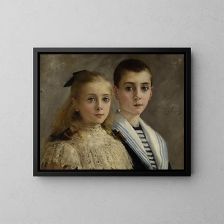 Andr Brouillet - Portrait de Jean et Jeanne les enfants du professeur Joffroy.webp