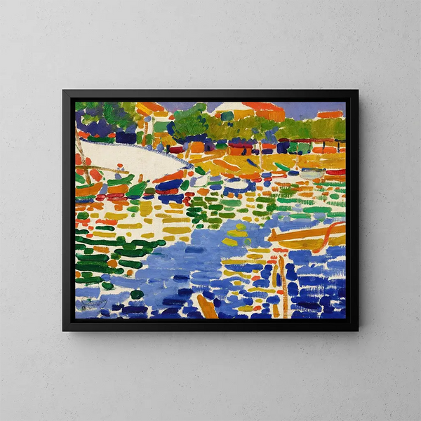 Boote im Hafen von L'Estaque - André Derain — gerahmtes Bild an der Wand