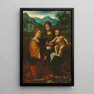 Andrea Bianchi - The Madonna and Child with Saint Catherine of Alexandria in a landscape.webp