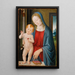 Jungfrau mit Kind - Atelier von Andrea del Verrocchio — gerahmtes Bild an der Wand