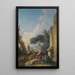Ein Landschaft mit Figuren, die sich in der Nähe klassischer Ruinen ausruhen - Andrea Locatelli — gerahmtes Bild an der Wand