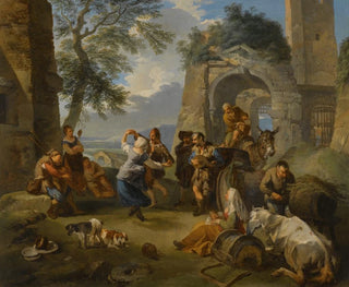 Andrea Locatelli - A Landscape With Peasants Dancing And Merrymaking.webp