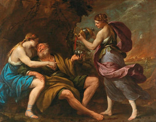 Lot et ses filles - Andrea Vaccaro — Ansicht des Kunstwerks