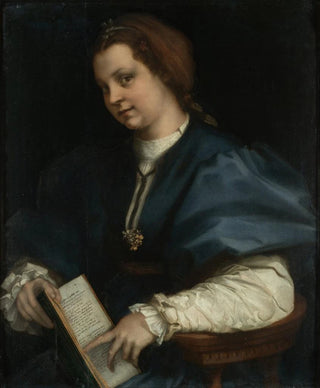 Andrea del Sarto - Lady with a book of Petrarchs rhyme.webp