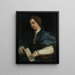 Dame mit einem Kinderlied-Buch von Petrarca - Andrea del Sarto — gerahmtes Bild an der Wand