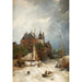 Strand in der Nähe einer Stadt mit altem Turm und Stadtmauer - Andreas Achenbach — Ansicht des Kunstwerks