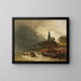 Hafen Holländisch unter dem Sturm - Andreas Achenbach — gerahmtes Bild an der Wand