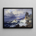 Sturm auf See vor der norwegischen Küste - Andreas Achenbach — gerahmtes Bild an der Wand