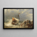 Sturm im Hafen - Andreas Achenbach — gerahmtes Bild an der Wand