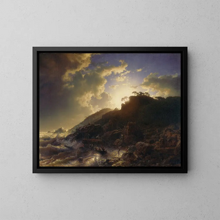 Andreas Achenbach - Sunset after a Storm on the Coast of Sicily.webp