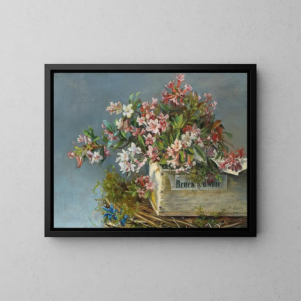 Rosen Alpen in einer Blumenkübel - Andreas Lach — gerahmtes Bild an der Wand
