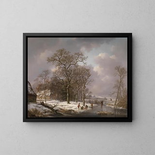 Andreas Schelfhout - Figures In A Winter Landscape.webp