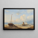 Fischer mit gestrandeten Booten - Andreas Schelfhout — gerahmtes Bild an der Wand