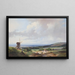 Bergers und ein Reiter in der Nähe einer Mühle Haarlem im Hintergrund - Andreas Schelfhout — gerahmtes Bild an der Wand
