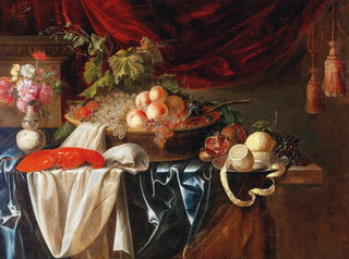 Andries Benedetti - A Lobster Fruit And A Vase Of Flowers.webp