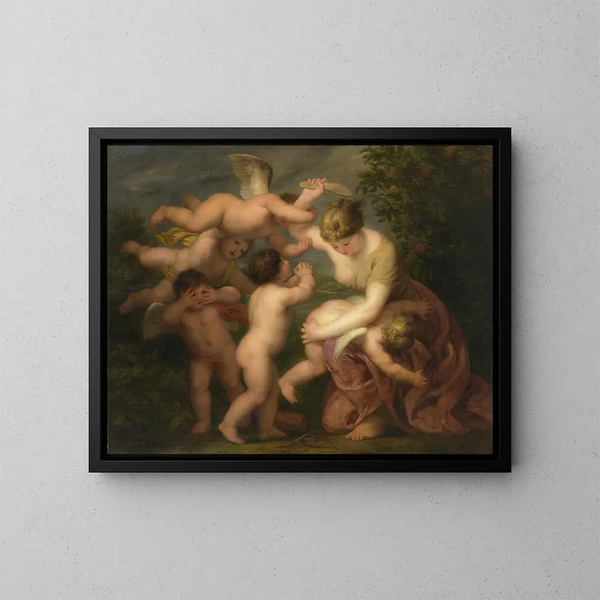 L'Éducation de l'amour - Andries Cornelis Lens — gerahmtes Bild an der Wand
