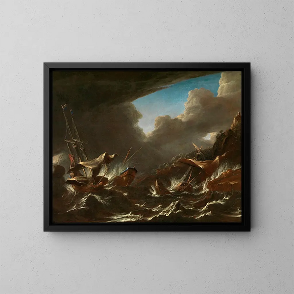 Sturm auf See - Andries van Eertvelt — gerahmtes Bild an der Wand
