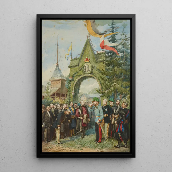 L'Imperator besucht die Forstschule - Andrzej Bronisław Grabowski — gerahmtes Bild an der Wand