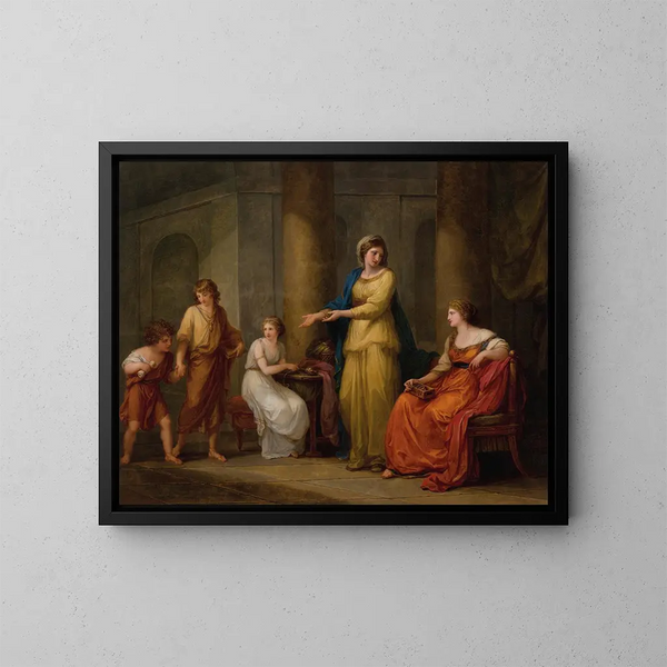 Cornélie, Mutter der Gracchen - Angelica Kauffman — gerahmtes Bild an der Wand