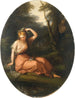 Silvia, das sich mit Blumen schmückt, unter Beobachtung von Daphné - Angelica Kauffman — Ansicht des Kunstwerks