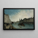 Der Kai der Mégisserie und die heutige Pont au Change im 1. Arrondissement - Angelo Garbizza — gerahmtes Bild an der Wand