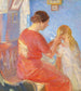 Die Mutter flechtet die Haare des Kindes - Anna Ancher — Ansicht des Kunstwerks