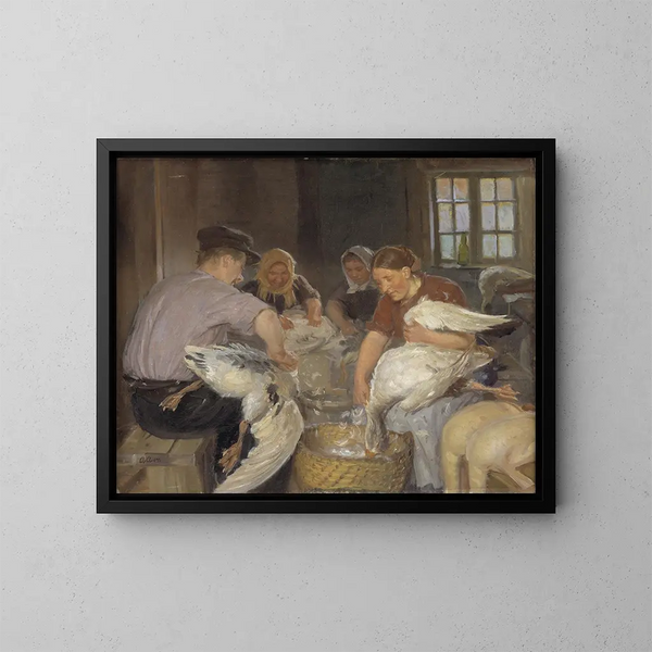 Plumer les oies - Anna Ancher — gerahmtes Bild an der Wand