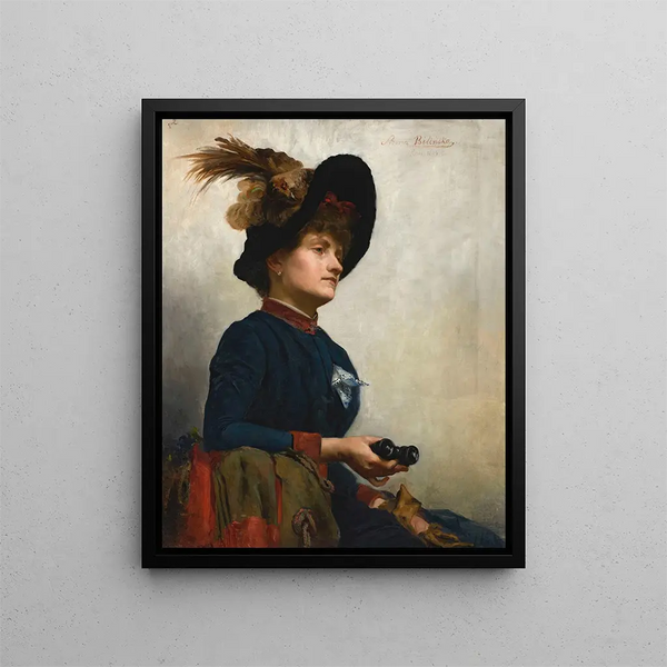 Portrait einer Dame mit Perlenbrille - Anna Bilińska-Bohdanowicz — gerahmtes Bild an der Wand