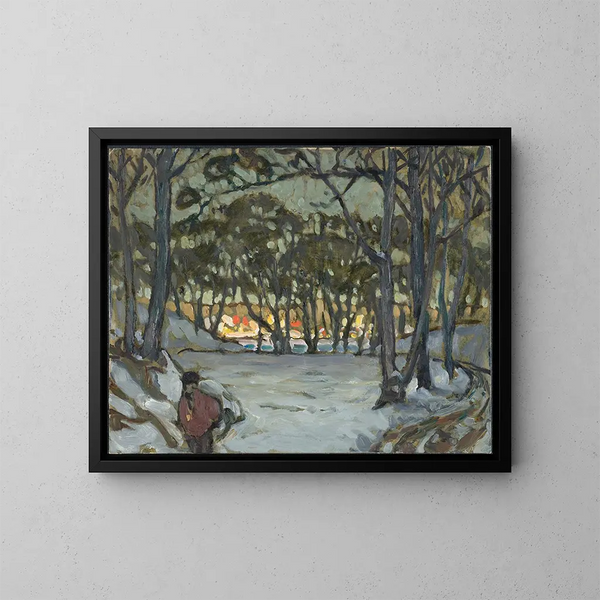 Winterstudie vom Djurgården, Stockholm - Anna Boberg — gerahmtes Bild an der Wand