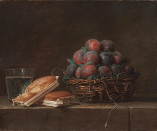 Korb mit Pflaumen - Anne Vallayer-Coster — Ansicht des Kunstwerks