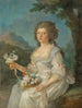 Portrait einer Frau im Busten mit einem Blumenkorb - Anne Vallayer-Coster — Ansicht des Kunstwerks