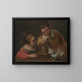 Annibale Carracci - Two Children Teasing a Cat.webp