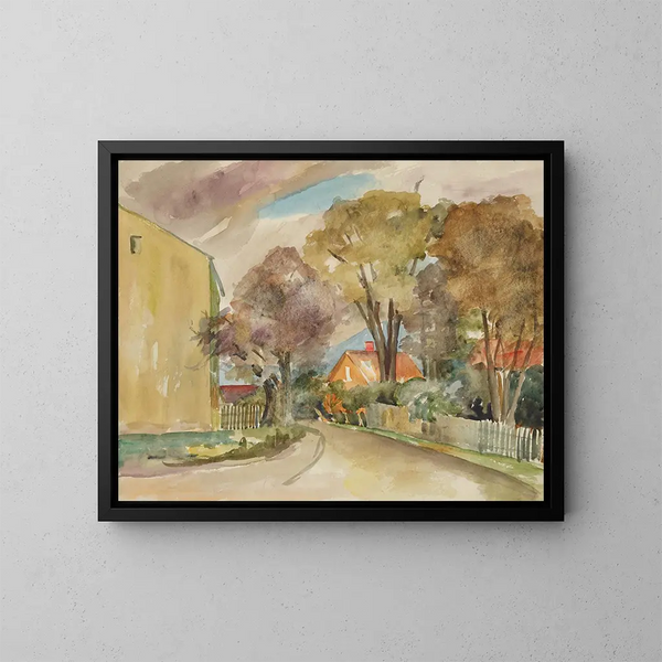 Rue d'automne - Anny Dollschein — gerahmtes Bild an der Wand