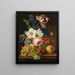 Ein Blumenstrauß mit Trauben und Nèfles - Anonym — gerahmtes Bild an der Wand
