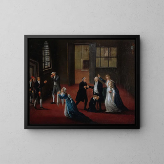 Abschied von Louis XVI an seine Familie am 20. Januar 1793 - Anonym — gerahmtes Bild an der Wand