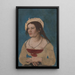 Portrait einer jungen Frau mit rotem Korsett - Anonym — gerahmtes Bild an der Wand