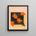 Design für Textilien in Orange, Schwarz und Gelb - Anonym — gerahmtes Bild an der Wand